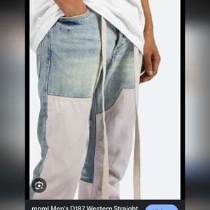 Men's Mnml Blue and White Jeans